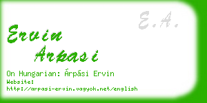 ervin arpasi business card